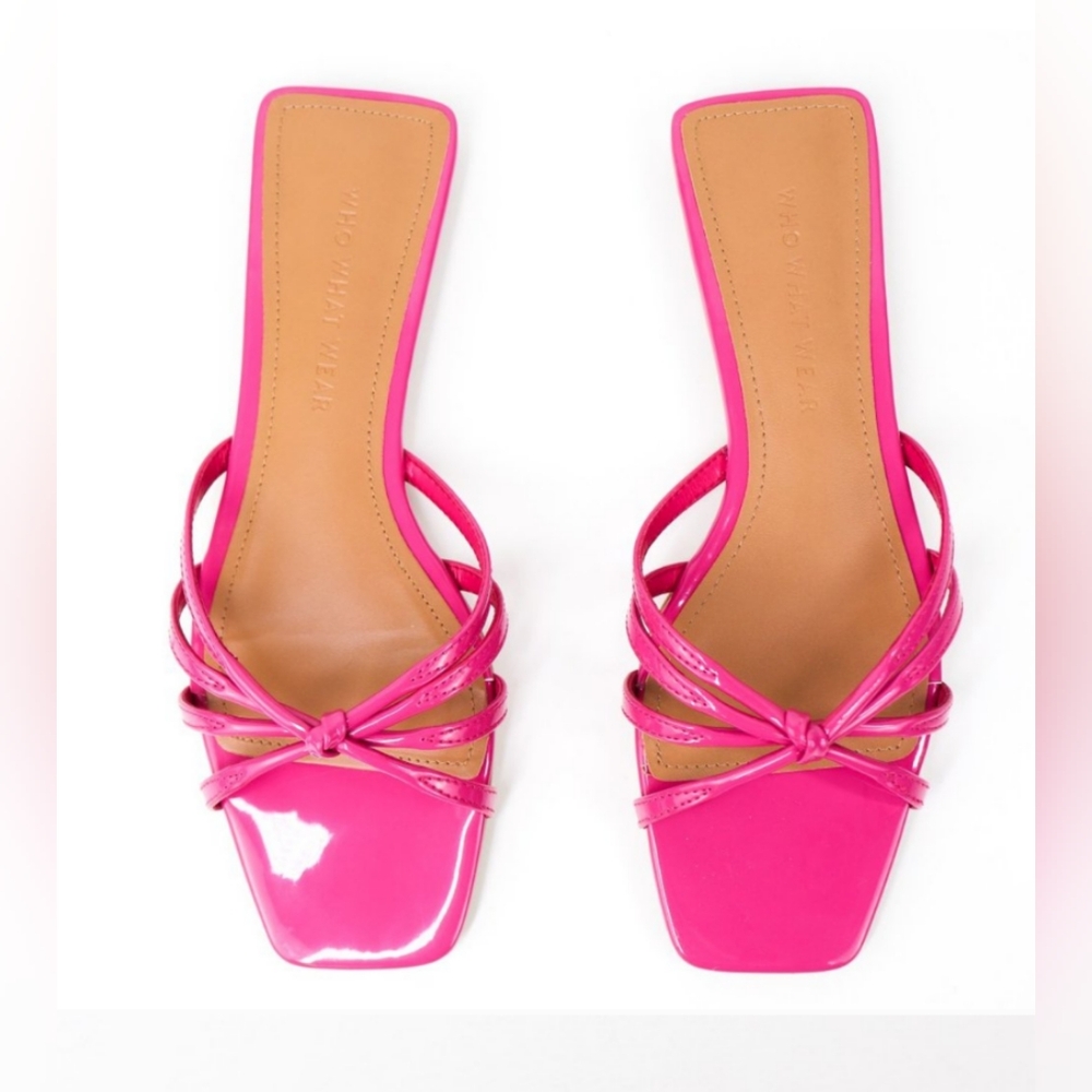 Women's Ericka Pink Strappy Sandals Sz-6.5 Slip-On NWT Almond Toe In Box
